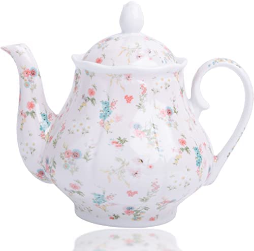 Palais Essentials European Style Ceramic Teapot Coffee Pot Water Pot Porcelain Vintage Gift Tea Pot - Camille Rose - Image 1