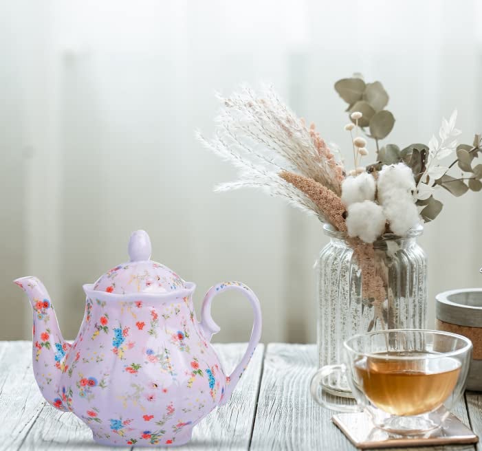 Palais Essentials European Style Ceramic Teapot Coffee Pot Water Pot Porcelain Vintage Gift Tea Pot - Camille Rose - Image 5