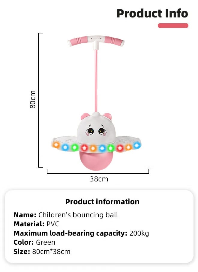 Multifunctional Pogo Jumper Stick with Handle and Balance Jumping Board with light, Safe Fun Bouncing Ball for Kids, Perfect for Improving Balance and Coordination Skills, 38*80CM