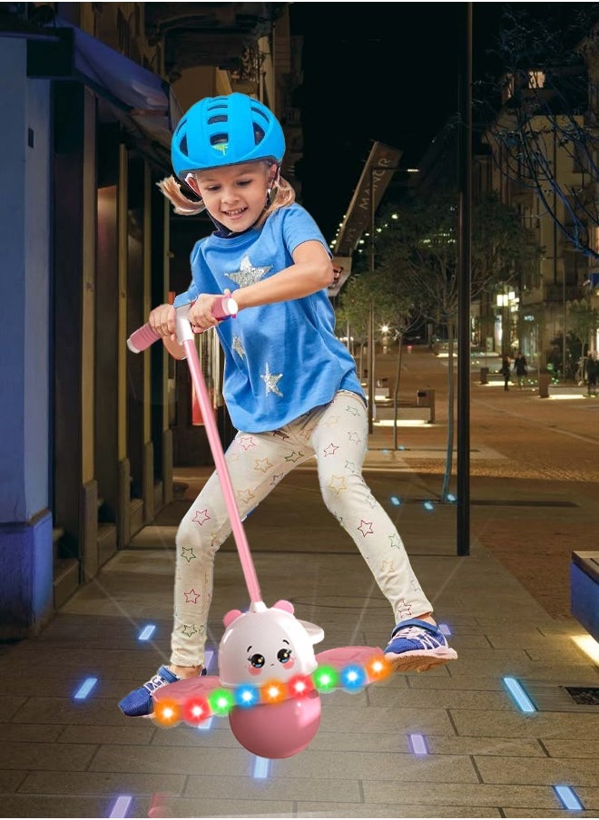 Multifunctional Pogo Jumper Stick with Handle and Balance Jumping Board with light, Safe Fun Bouncing Ball for Kids, Perfect for Improving Balance and Coordination Skills, 38*80CM