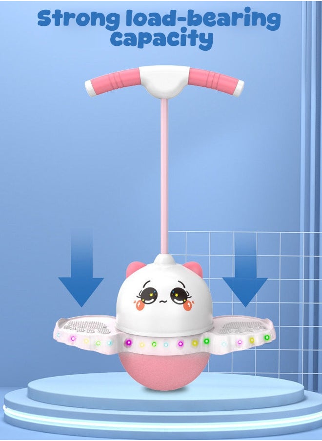 Multifunctional Pogo Jumper Stick with Handle and Balance Jumping Board with light, Safe Fun Bouncing Ball for Kids, Perfect for Improving Balance and Coordination Skills, 38*80CM