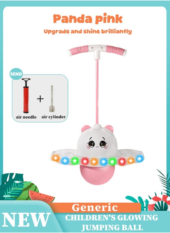 Multifunctional Pogo Jumper Stick with Handle and Balance Jumping Board with light, Safe Fun Bouncing Ball for Kids, Perfect for Improving Balance and Coordination Skills, 38*80CM