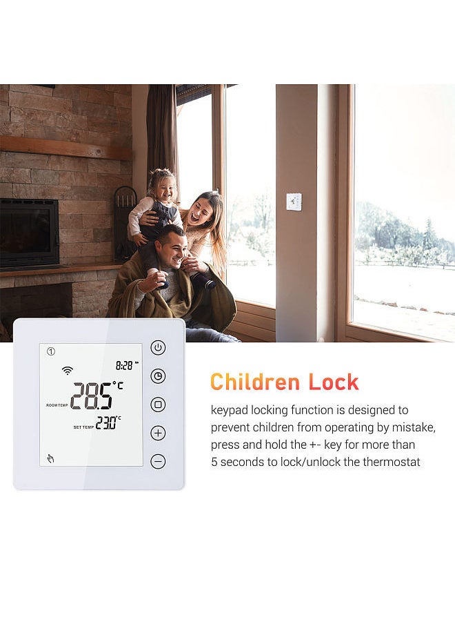 3A Gas Boiler Thermostat SmartLife APP Control WiFi Heating Room Thermostat LCD Touchscreen Digital Smart Temperature Controller Week Programmable Anti-freeze Energy Saving