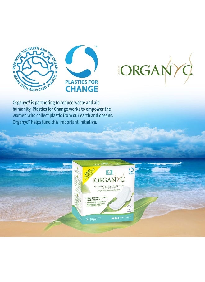 ORGANYC Organyc - 100% Certified Organic Cotton Feminine Day and Night Pads - Ultimate Flow, 7 Count (Pack of 1)  - Image 5