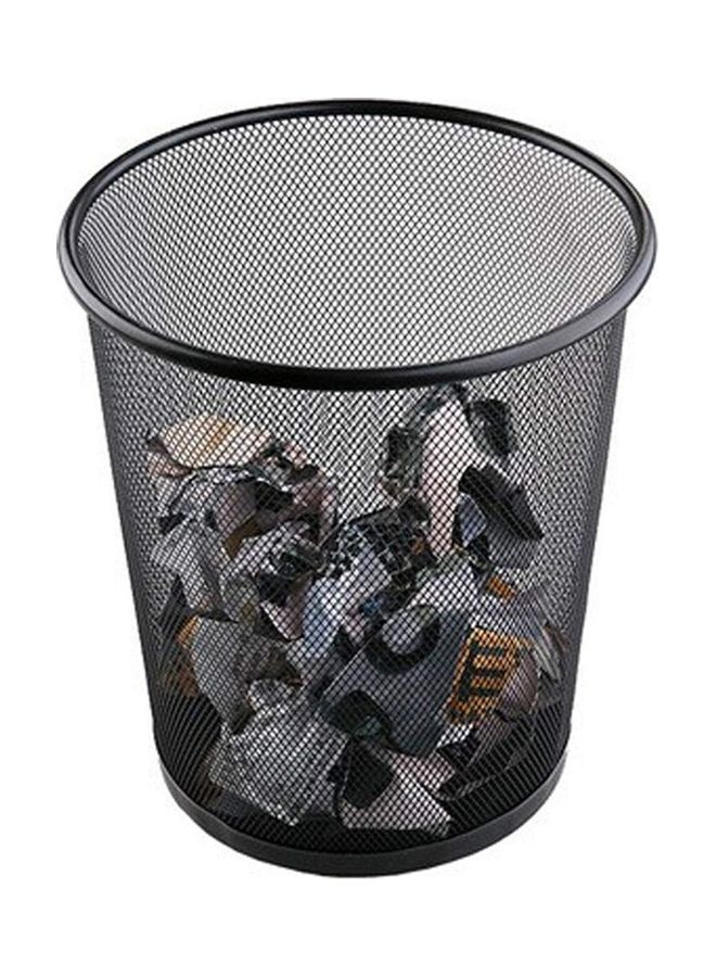 3-Piece Round Mash Waste Basket Trash Black - Image 4