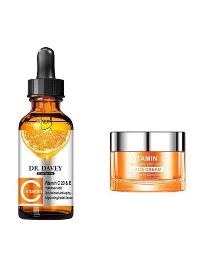 دكتور دافي سيروم للوجه وكريم للوجه بفيتامين C شفاف (30 Ml+ 50 G)ملليلتر - Image 1