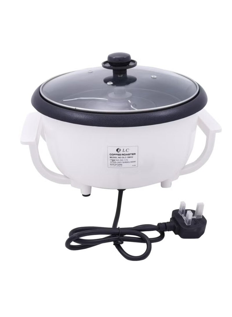 LC Electric Coffee Roaster Machine – 800W Bean Roasting Capacity 750g – Toughened Glass Lid, Adjustable Thermostat, Cool Touch Body - Image 3