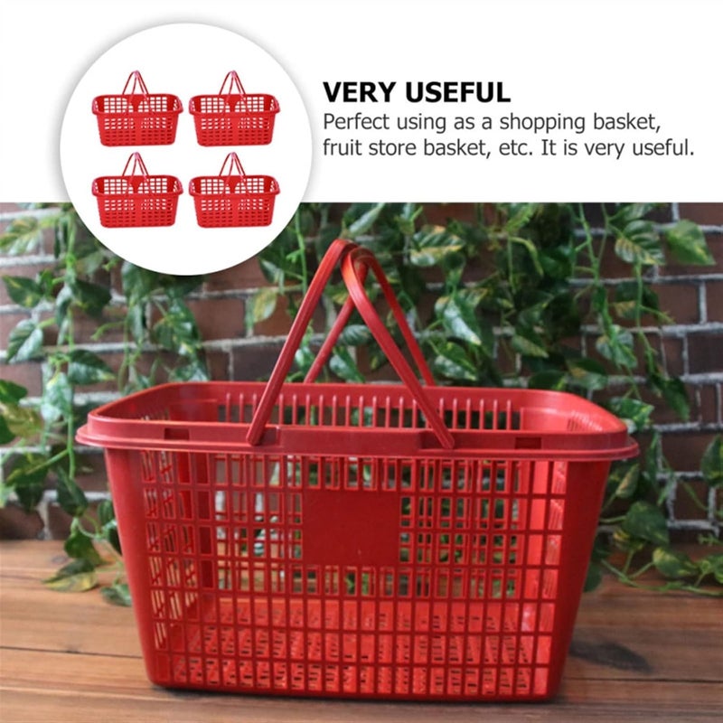 12PCS Plastic Storage Baskets With Handle For Grocery Shopping Picnic Food Fruit Egg Portable Kids Play Caddy - Image 4