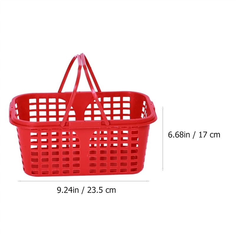 12PCS Plastic Storage Baskets With Handle For Grocery Shopping Picnic Food Fruit Egg Portable Kids Play Caddy - Image 3