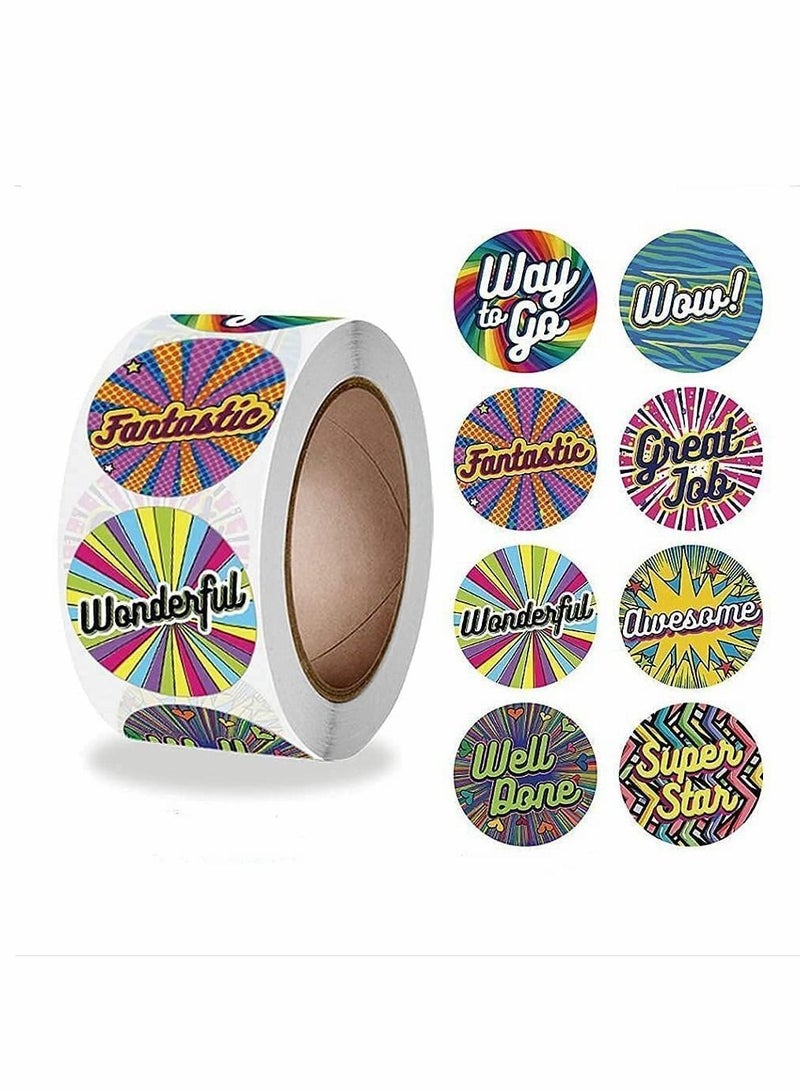 Y&D Kids Reward Stickers, 2 Rolls Teacher Rewards Vintage Hand Account Decor, Funny Encouragement Label  - Image 1