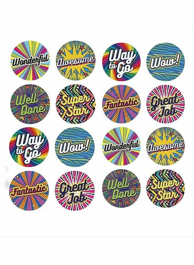 Y&D Kids Reward Stickers, 2 Rolls Teacher Rewards Vintage Hand Account Decor, Funny Encouragement Label  - Image 2