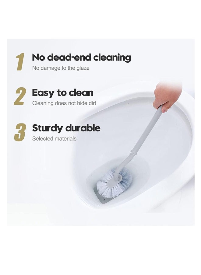 Generic - Bending Toilet Cleaning Brush - Curved Design Toilet Brush for Deep Cleaning Under Rim，Long Plastic Handle and Flexible Bristles Bathroom Toilet Bowl Brush，Space-Saving Hang & Dry Feature (1 Pack) - Image 1