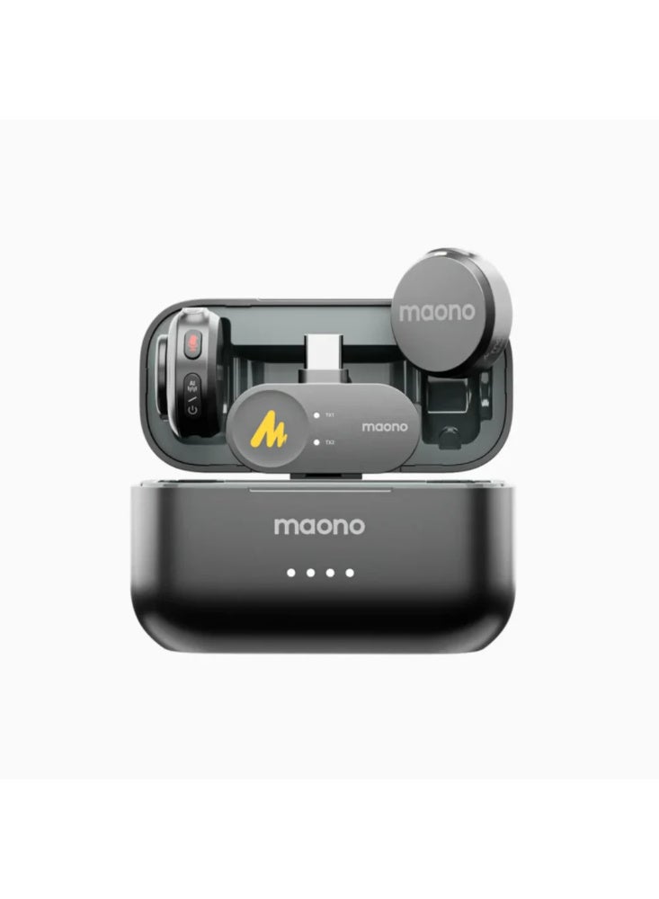 MAONO Wave T5 (WM650PA3) Professional Wireless Lavalier Microphone | 24-bit/48kHz Studio Audio with ENC Noise Cancellation and Up to 300m Wireless Range | Ideal for Content Creation, Interviews, Vlogging, Podcasting and Live Streaming - Image 1