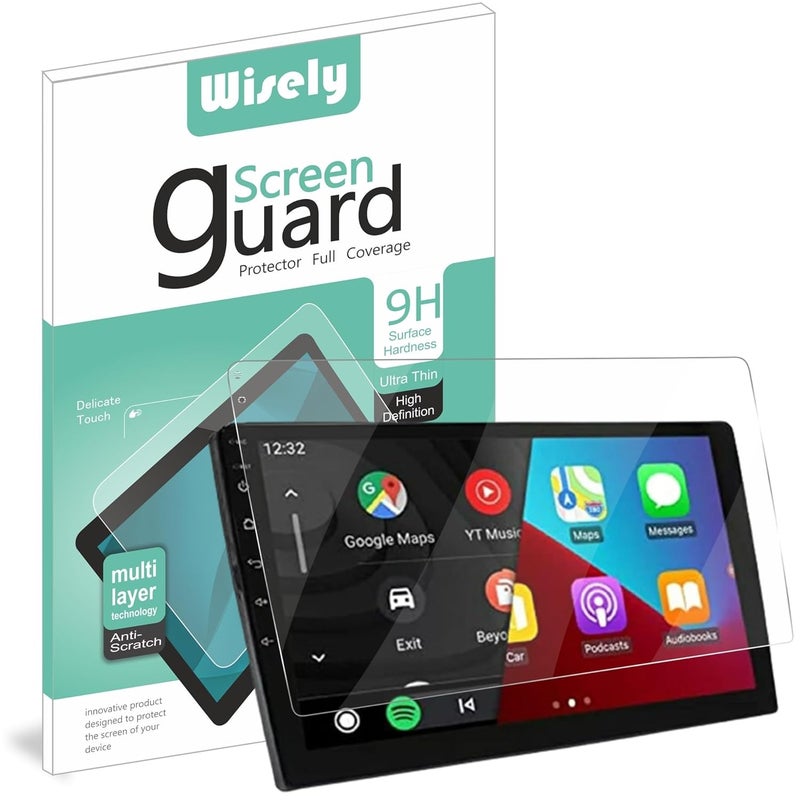 Wisely حماية شاشة متميزة لعرض شاشة تعمل باللمس 9 بوصة لنظام ستيريو السيارة أندرويد، ملحقات نظام الملاحة، مجموعة تركيب سهلة، وضوح عالي - Image 1