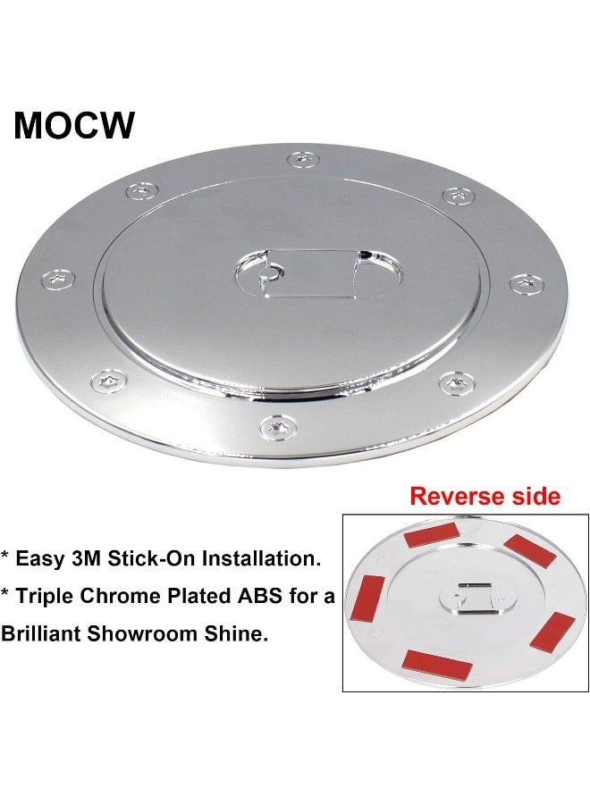 MOCW Chrome Fuel Filler Gas Door Cover Compatible with 1999-2006 Chevy Silverado Suburban Tahoe GMC Sierra Yukon XL Cadillac - Image 3