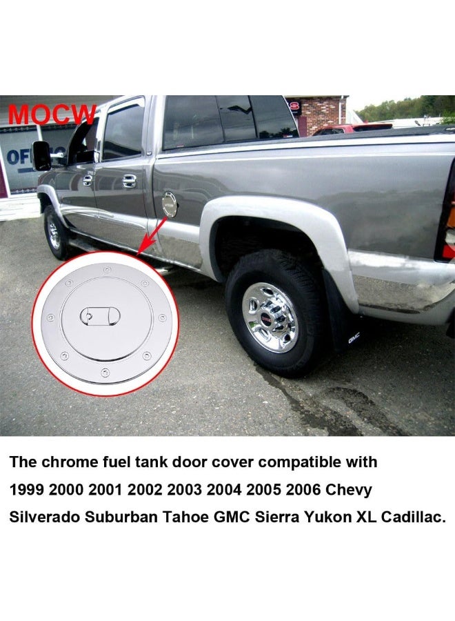 MOCW Chrome Fuel Filler Gas Door Cover Compatible with 1999-2006 Chevy Silverado Suburban Tahoe GMC Sierra Yukon XL Cadillac - Image 5