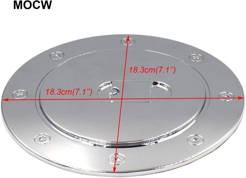 MOCW Chrome Fuel Filler Gas Door Cover Compatible with 1999-2006 Chevy Silverado Suburban Tahoe GMC Sierra Yukon XL Cadillac - Image 2