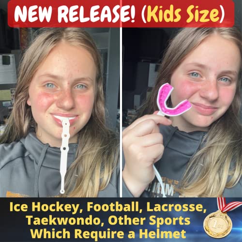Oral Mart Pink Fangs Strapped Youth Mouthguard for Kids - Sports Mouthguard with Connected Strap for Ice Hockey, Football, Lacrosse, Taekwondo - Image 3