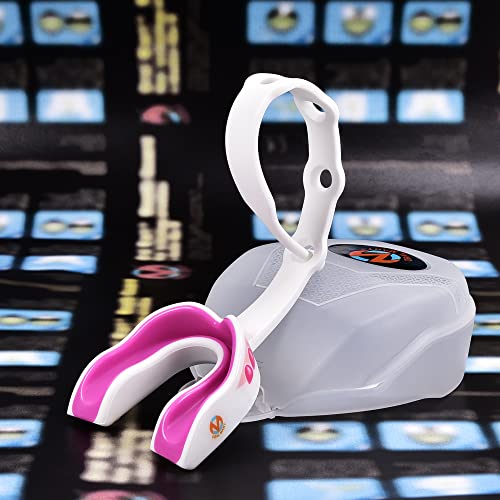 Oral Mart Pink Fangs Strapped Youth Mouthguard for Kids - Sports Mouthguard with Connected Strap for Ice Hockey, Football, Lacrosse, Taekwondo - Image 5