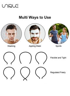 Unique Hair Band, 3 Pack Elastic Metal Hair Hoop, Thin Slim Narrow Metal Hair Bands, Black Wave Hairband Unisex Girl Men's Headband for Non Slip Outdoor Sports Yoga, Sports Fashion Headwear（Black）  - Image 4