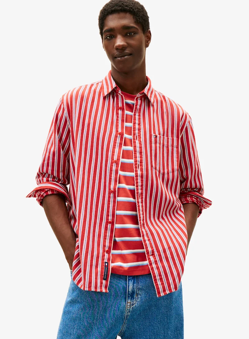 تومي جينز Stripe Regular Fit Twill Shirt