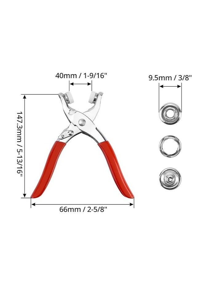 Fixed Button Tool, Press Stud Set with Pliers, Button Press Studs, 100 Set Eyelets Press Studs, Sewing Buttons, Hollow Press Studs, Metal Button Buckle for Sewing, Sewing Accessories, Craft  - Image 2