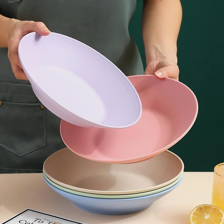 FLOXIT Wheat Straw Plate (1 Piece, Beige) - Lightweight, Unbreakable, Reusable Dinnerware for Kitchen, Kids, Camping, and Everyday Use - Microwave & Dishwasher Safe - Image 3