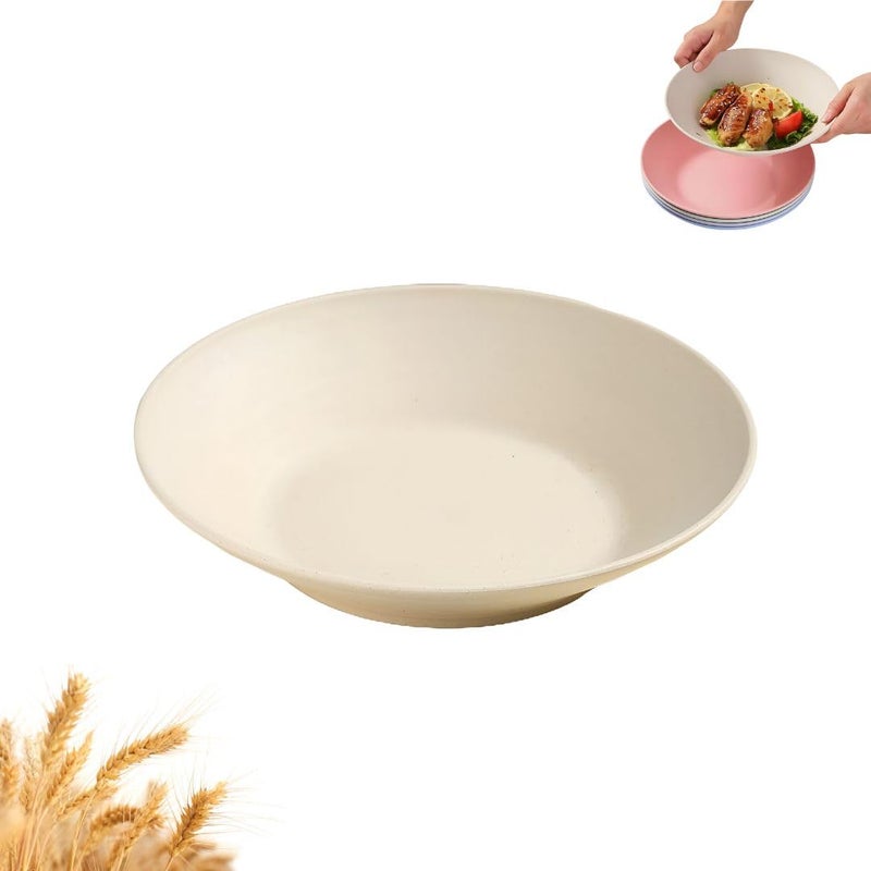 FLOXIT Wheat Straw Plate (1 Piece, Beige) - Lightweight, Unbreakable, Reusable Dinnerware for Kitchen, Kids, Camping, and Everyday Use - Microwave & Dishwasher Safe - Image 1