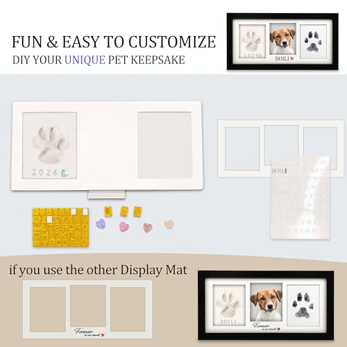 MYPAWLETS Paw Print Frame Kit,Dog/Cat Paw Print Kit,Soft Pawprint Clay&Clean Touch Ink Pad,Pet Paw Print Impression Kit with Customization Tool,Wooden Pet Memorial Frame,DIY Dog Lover Gifts-Black - Image 5