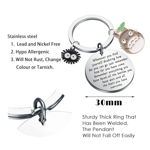 MAOFAED Anime Cat Keychain with Inspirational Saying, Japanese Anime Gift, Cat Lady Gifts, Manga Lover Gift(wheneverCat) - Image 2
