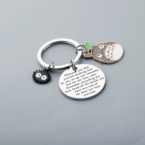 MAOFAED Anime Cat Keychain with Inspirational Saying, Japanese Anime Gift, Cat Lady Gifts, Manga Lover Gift(wheneverCat) - Image 3