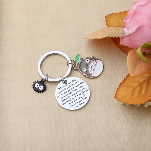 MAOFAED Anime Cat Keychain with Inspirational Saying, Japanese Anime Gift, Cat Lady Gifts, Manga Lover Gift(wheneverCat) - Image 4