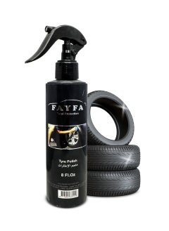 FAYFA Tire Polish Spray, 8 fl oz - Ultra Black Wet Tire Shine with Long-Lasting High Gloss Finish  - Image 1