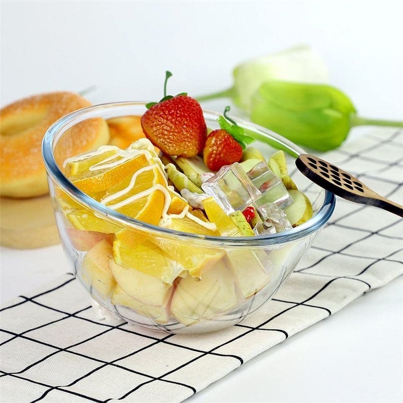 HAPPY BORN HAPPY BORN Glass Mixing Bowl and Serving Bowl for Kitchen Prep Dessert Dips and Candy Dishes Cake Snack Bowl or Nut Bowls Microwave Oven Safe for Serving 1000ml Set of 1 Piece Clear  - Image 5