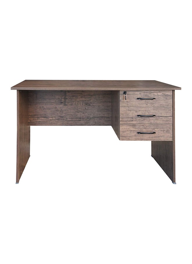 Generic - Office Desk With Fixed Lockable Drawers Brown - Image 1