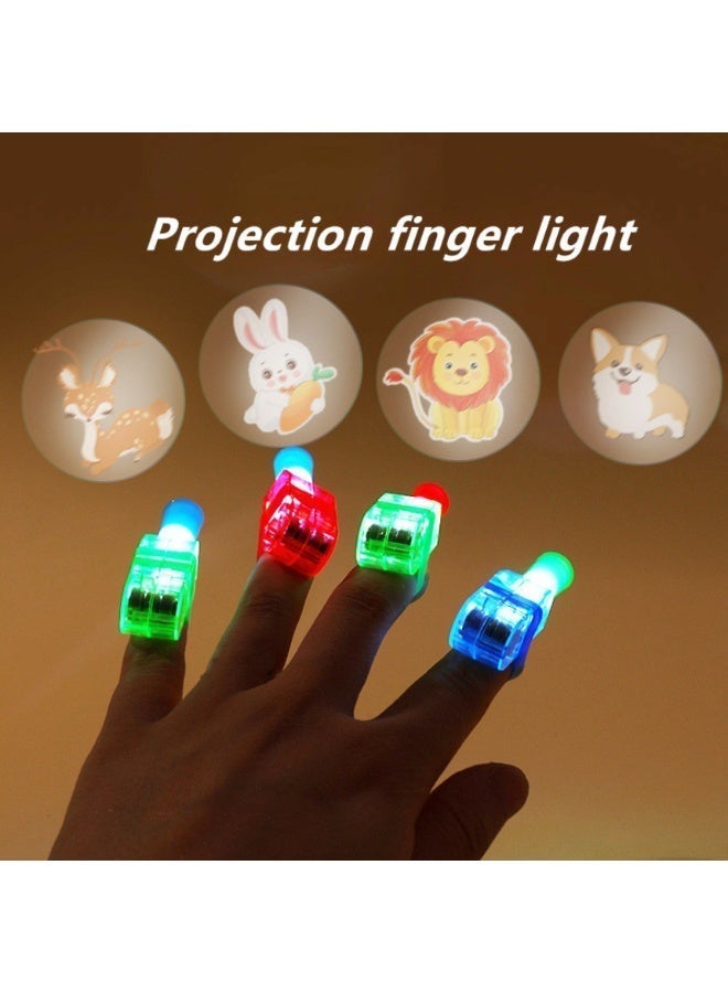Yalla Pick 10 Pieces LED Animal Finger Lights with Projector, Cute Animal Party Favors Toys, Light Up Projection Party Decorations and Gifts for Kids Birthday(Assorted Colors) - Image 3