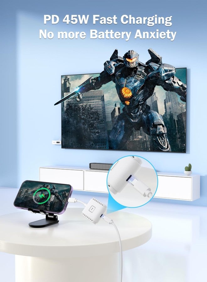 ليموريلي طقم جهاز إرسال واستقبال HDMI لاسلكي من Lemorele، يعمل بتقنية التوصيل والتشغيل، موسع نطاق لاسلكي من USB-C إلى HDMI، بتردد 2.4/5 جيجاهرتز، مدى 164 قدمًا، دقة 1080 بكسل عالية الوضوح، لبث الفيديو والصوت إلى تلفزيون/شاشة عالية الوضوح من الهاتف/الكمبيوتر المحمول - Image 3