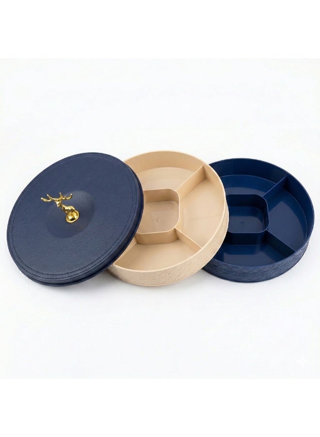 2-Tier Snack Organizer Bonbonniere with 10 Divided Sections Plastic Serving Tray for Nuts, Cookies, Kahk, Biscuits, Sweets & Ramadan Yamish - Image 2