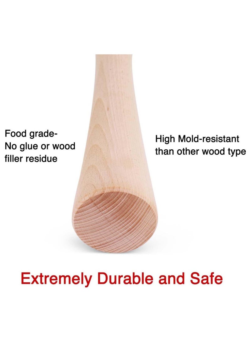 NANAO مدقة مخلل 12" لبرطمانات ميسون لتخمر الخضار - قطعة واحدة من الخشب الصلب - Image 3