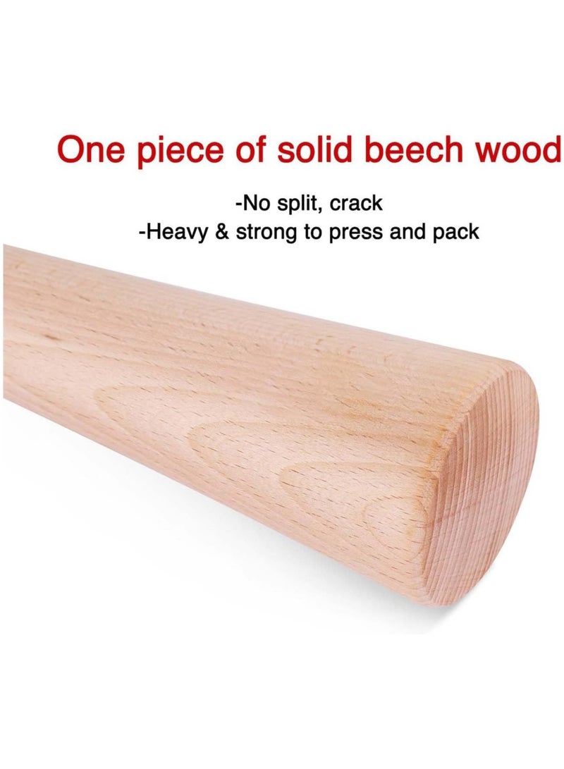 NANAO مدقة مخلل 12" لبرطمانات ميسون لتخمر الخضار - قطعة واحدة من الخشب الصلب - Image 2