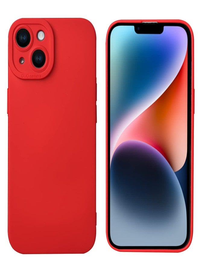 LOOKSEVEN for iPhone 15 Plus Case, Red Silicone TPU Rubber Back Cover Case Compatible for iPhone 15 Plus (6.7 inch) - Image 4