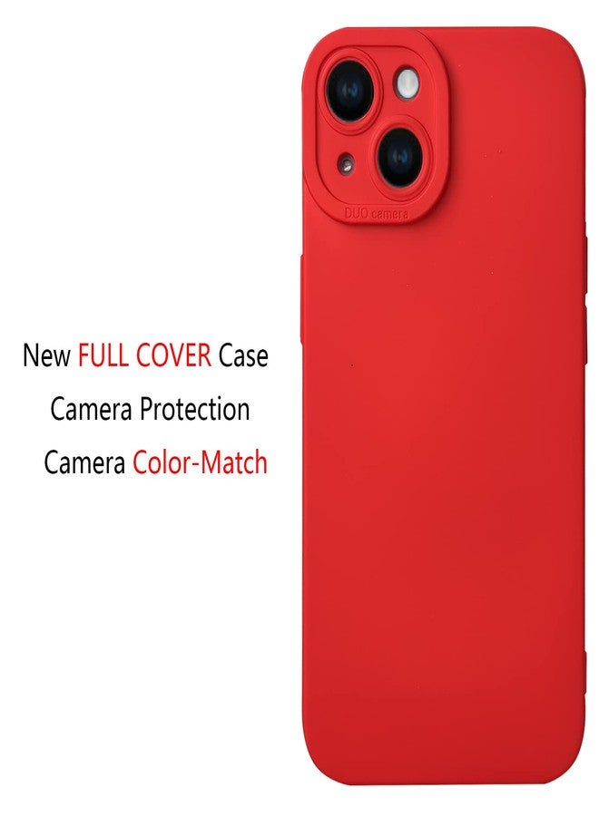 LOOKSEVEN for iPhone 15 Plus Case, Red Silicone TPU Rubber Back Cover Case Compatible for iPhone 15 Plus (6.7 inch) - Image 3