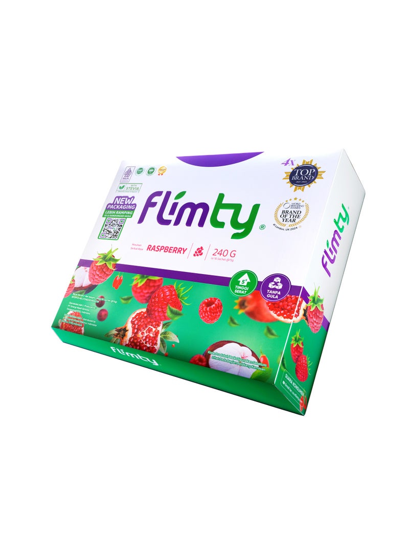 Flimty Fiber Drink – Raspberry – 16 Sachets - Image 1