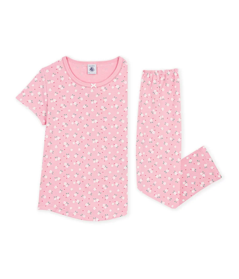 بيتي باتو Children's Printed Cotton Pyjamas With Short Sleeves And Long Legs