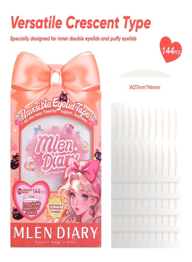 ملين دايري شريط لاصق للجفن المزدوج من MLEN DIARY، شرائط رفع الجفن غير المرئية للعيون المتدلية، شرائط رفع الجفن المترهلة مع أدوات (144P-27 * 4 مم) - Image 3