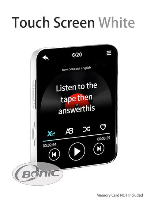 Full Touch Screen and Mini Portable MP3 MP4 Player Bluetooth MP4 Music Player HIFI Sound Speaker - White