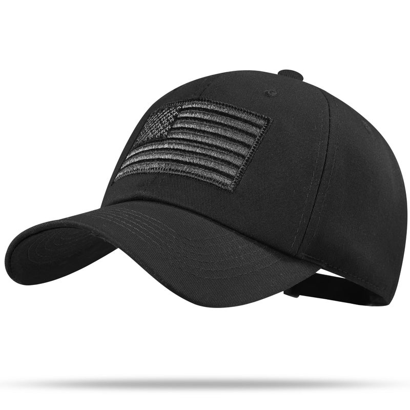 VIONLAN American Flag Hat, Adjustable Fit USA Baseball Cap for Men Women, Dad Hats, Outdoor Ball Caps for Casual Wear Black - Image 1