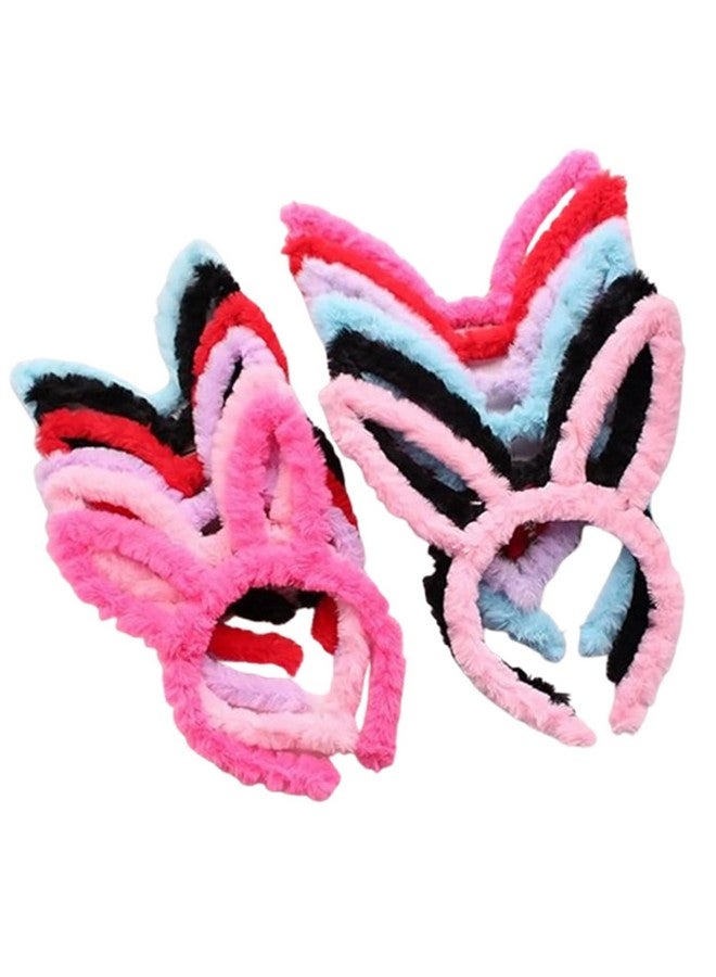 FAVELA Cute Faux Fur Bunny Ear Plastic Hairband for Kids, Girls and Women Latest Fancy Headband Stylish Hair Accessories,Multicolor,(Pack of 3) - Image 1