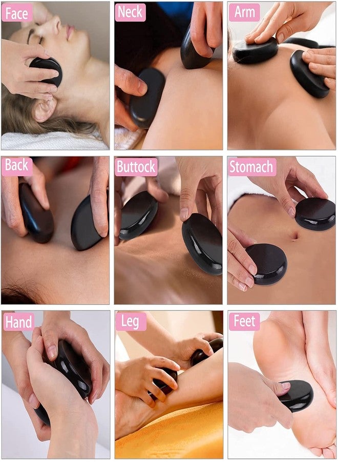 HEALIT-Body-Health-Care-Physical-Therapy-Stone,hot-Stone-Massage-Set,Large-Black-Basalt-Hot-Stone-Set-Great-for-Spas,-Massage-Therapy,-Relaxation(10-PICS) - Image 5
