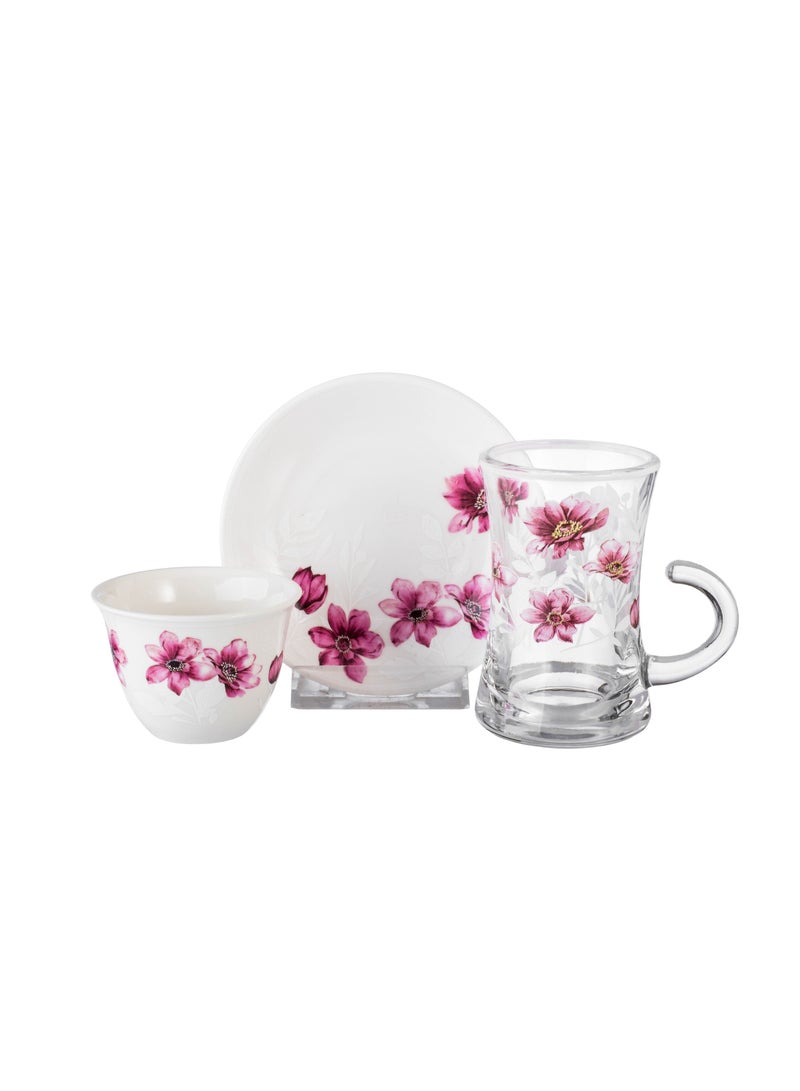 اباريك الصفا طقم أكواب شاي و فناجين قهوة مع صحون بتصميم عصري وأنيق 36 قطعة - Image 2